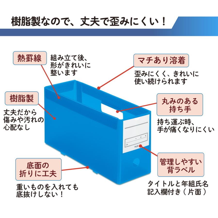 プラス PLUS 年組氏名スクール PPボックスファイル ハーフサイズ A4-E ネイビー FL-197SF | PLUS | 02