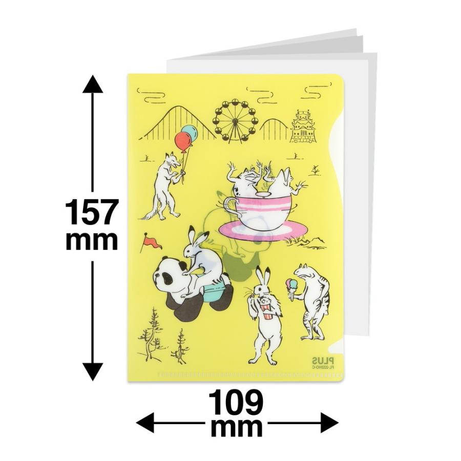 プラス PLUS ぴったりすっきりホルダー 洋形2号サイズ 限定 鳥獣戯画デザイン 3枚パック FL-222HO-C | PLUS | 06