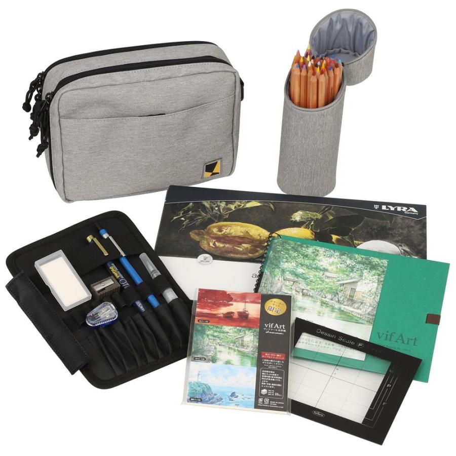 マルマン maruman 色鉛筆画 スターターセット ポーチグレー SVCP36-11 | maruman | 05