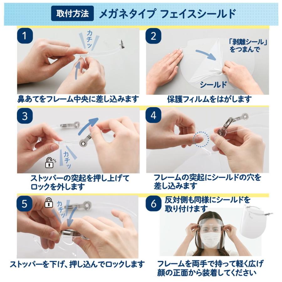プラス PLUS フェイスシールド メガネタイプ  フレーム1個 シールド3枚 FG-030F 89-471 感染防止 飛沫防止 | PLUS | 08