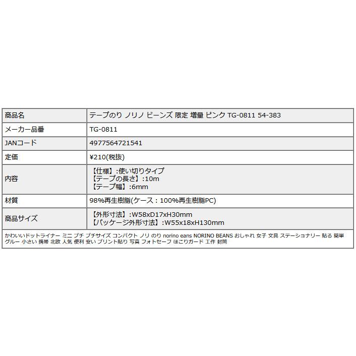 PLUS プラス テープのり ノリノ ビーンズ 限定 増量 ピンク TG-0811 54-383 | PLUS | 09