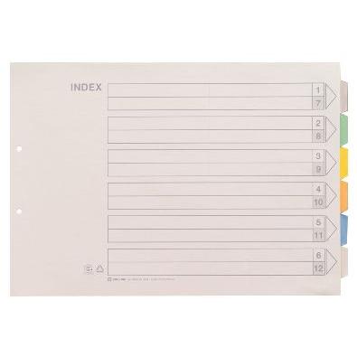 キングジム＜KING JIM＞　Ａ３Ｅカラーインデックス　６山タイプ　1000E-6Y | KING JIM