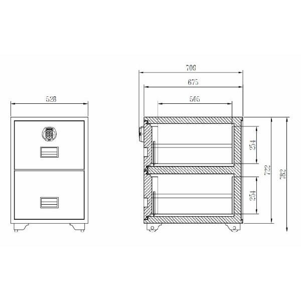 耐火ファイリングキャビネット金庫　DFC2000R3　A4サイズ　2段　1時間耐火　ディプロマット・ジャパン |  | 02