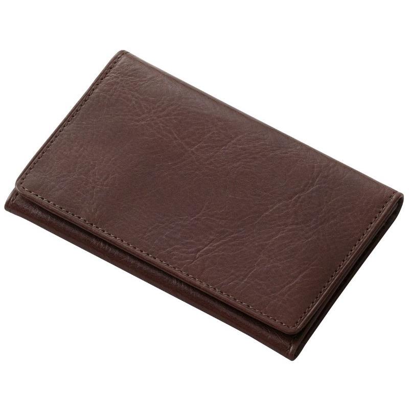 レイメイ藤井(Raymay)　ブルームズベリー　名刺入（笹マチ）　ダークブラウン　NN8007E　名刺約30枚収納 | 