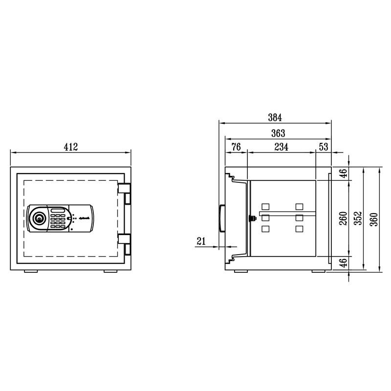 ダブルドア テンキー式耐火金庫 119EK77DRUG ディプロマット・ジャパン |  | 01