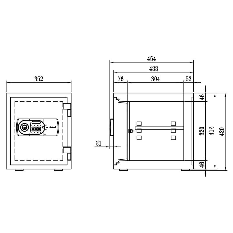 ダブルドア テンキー式耐火金庫 125EK77DRUG ディプロマット・ジャパン |  | 01