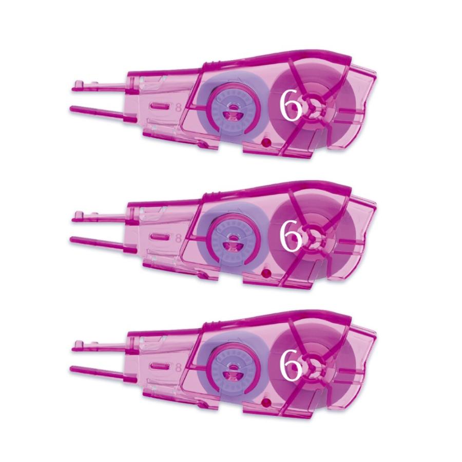 プラス(PLUS) 修正テープ ホワイパーPT 交換テープ 6mm 3個パック　WH-646R-3P ピンク 48-732 | PLUS