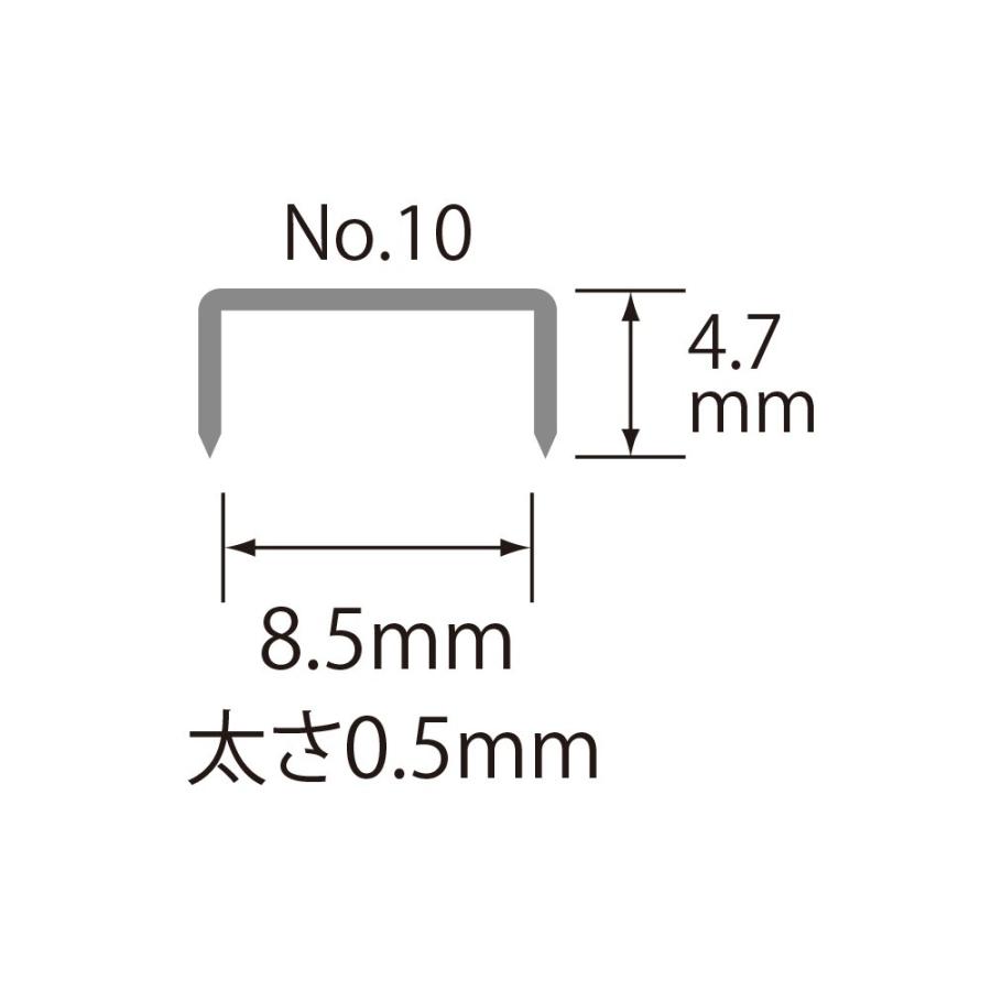 プラス(PLUS) ホッチキス針 No.10 （SS-010） 1000本入り　【針寸法 幅8.5×高さ4.7×太さ0.5mm 入り数1000本入(100本とじ×10)】 20個セット　30-112 | PLUS | 01