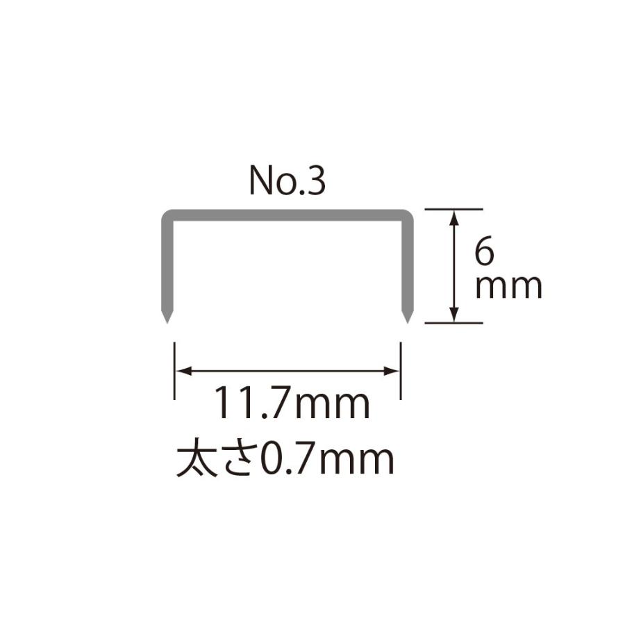 プラス(PLUS) ホッチキス針　No.3 （SS-003） 1000本入り　【針寸法 幅11.7×高さ6×太さ0.7mm 入り数1000本入(50本とじ×20)】　30-155 | PLUS | 01
