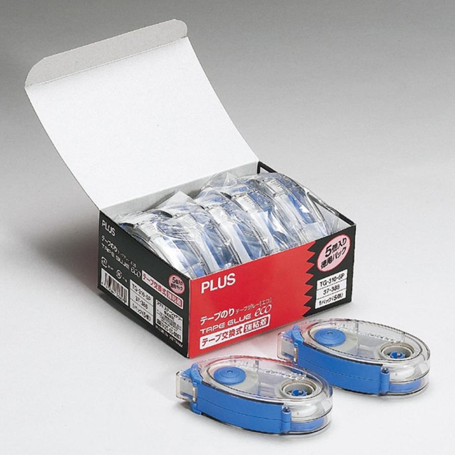 プラス(PLUS) テープのり テープグルーエコ 本体 8.4mm幅 ブルー 5個入 TG-310-5P　37-388 | PLUS