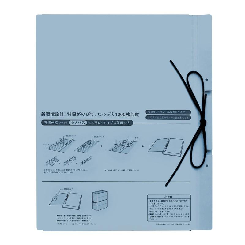プラス(PLUS)背幅伸縮フラットファイル セノバス 替え表紙 つづり紐タイプ A4-S ブルー FL-023SH 　89-138 | PLUS | 01