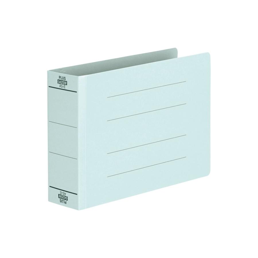 プラス(PLUS)フラットファイル 厚とじ A5-E 500枚とじ ブルー NO.042SW 10冊パック　87-605 | PLUS