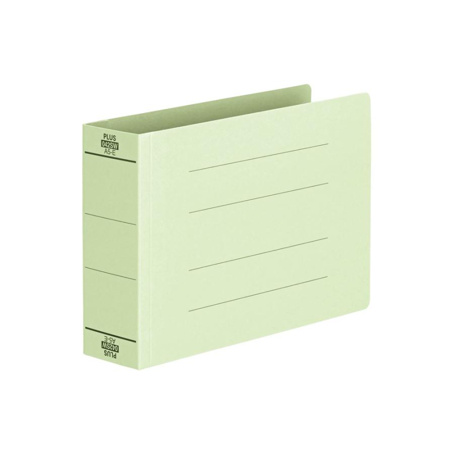 プラス(PLUS)フラットファイル 厚とじ A5-E 500枚とじ グリーン NO.042SW 10冊パック　87-606 | PLUS