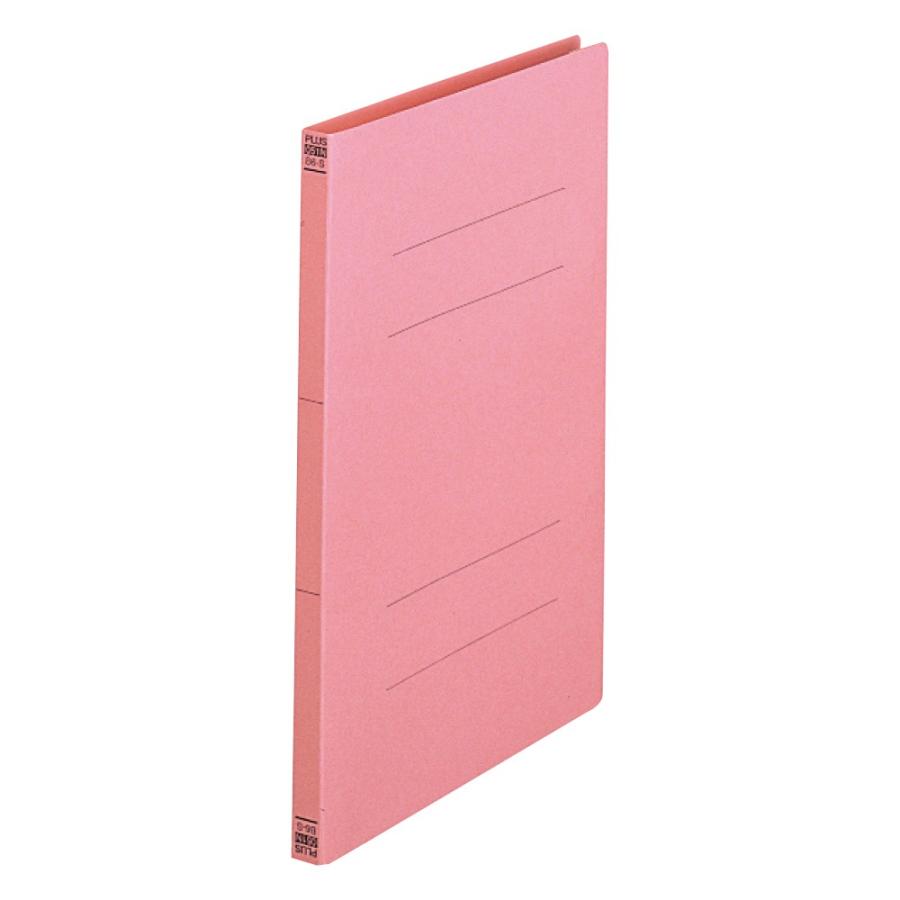 プラス(PLUS) フラットファイル 2ツ折タイプ A4-S 180枚とじ ピンク NO.025F 10冊パック 79-098 | PLUS
