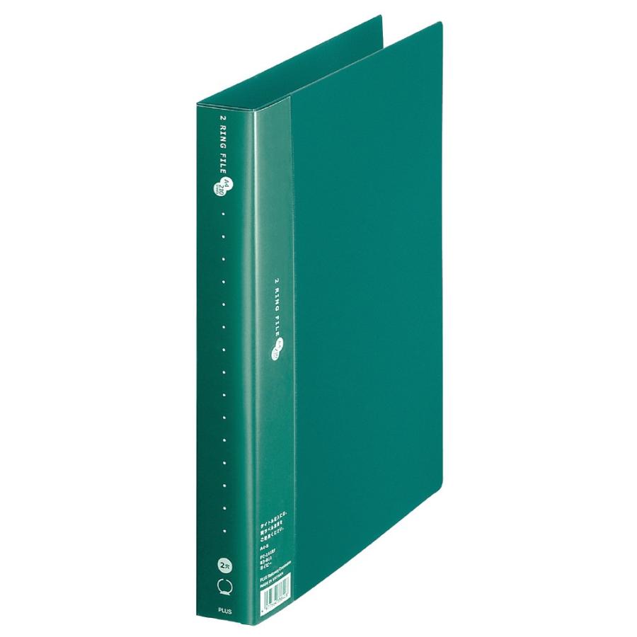 プラス(PLUS)リングファイル スーパーエコノミー 2穴 A4-S 210枚とじ グリーン FC-101RF　83-013 | PLUS