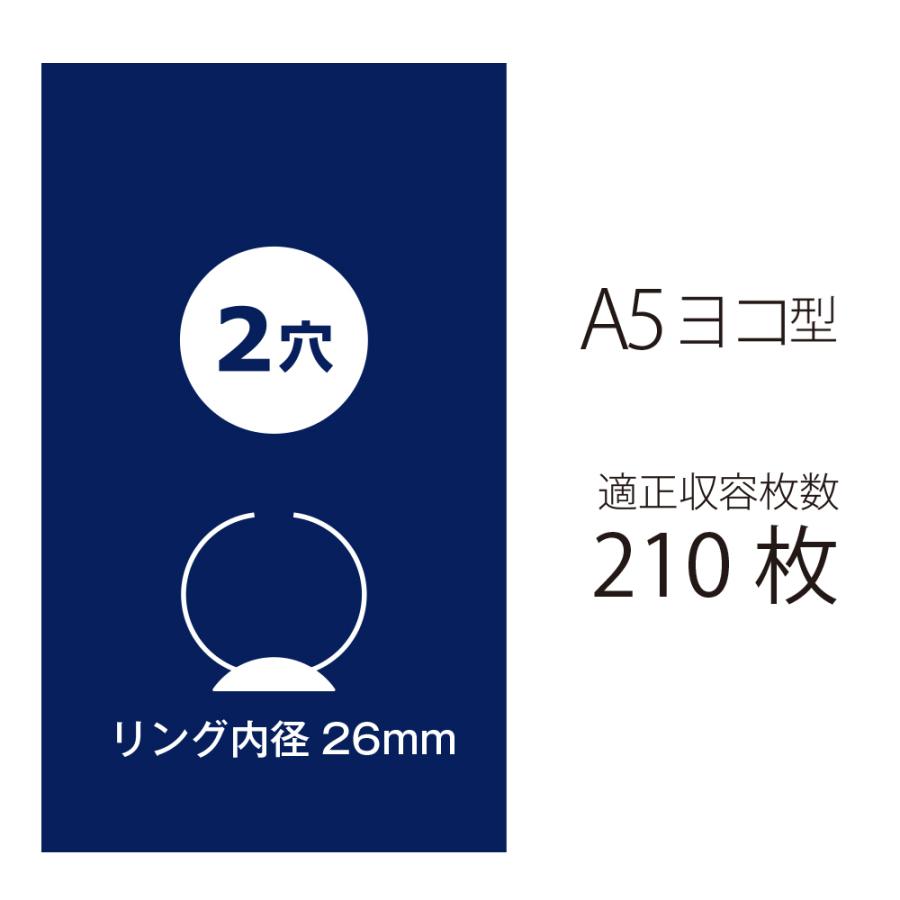 プラス (PLUS) リングファイル スーパーエコノミー 2穴 A5-E 210枚とじ ネイビー 10冊 FC-141RF 84-661 ×10 | PLUS | 02
