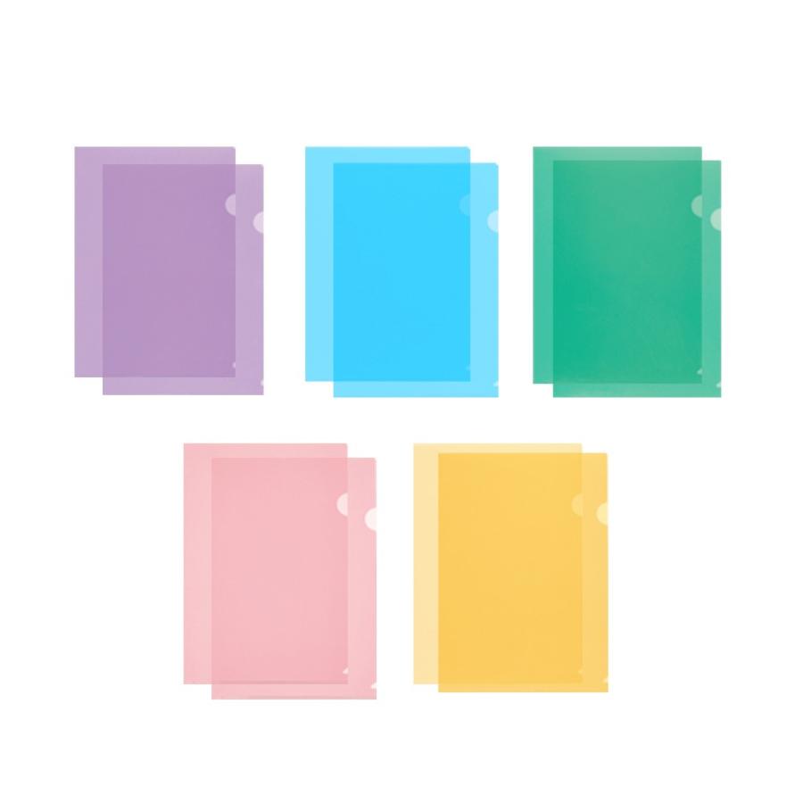 プラス(PLUS) 高透明 カラークリアーホルダー A4 10枚入 5色込み FL-184HO 80-160 | PLUS | 02