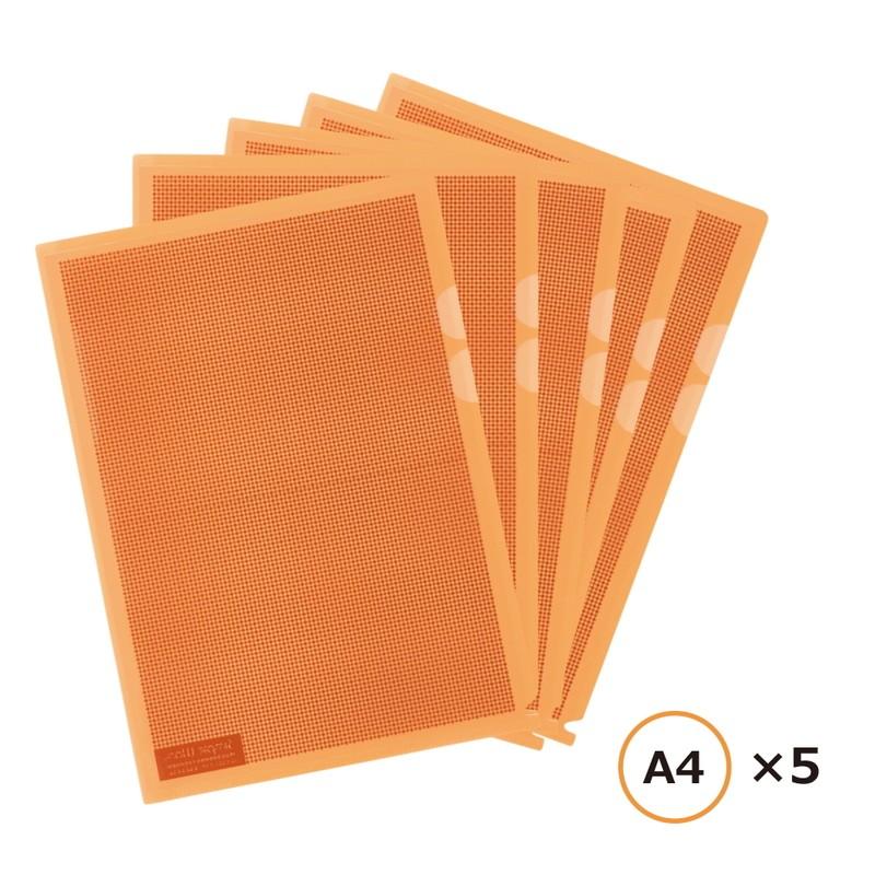 プラス(PLUS) クリアーホルダー カモフラージュホルダー A4 5枚入 オレンジ FL-127CH-5P 89-424 | PLUS | 01