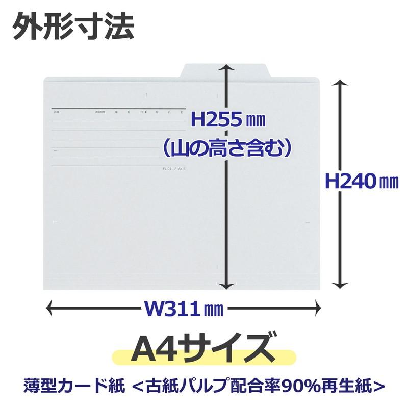 プラス PLUS 個別フォルダー エコノミー A4-E 50枚入 グレー FL-082IF 87-431 フォルダ 書類整理 文書整理 ファイリング | PLUS | 02