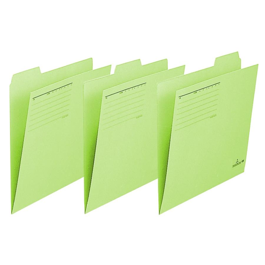 プラス(PLUS)個別フォルダー カットフォルダー マチなし 3山 A4-E グリーン FL-063IF 87-206 | PLUS