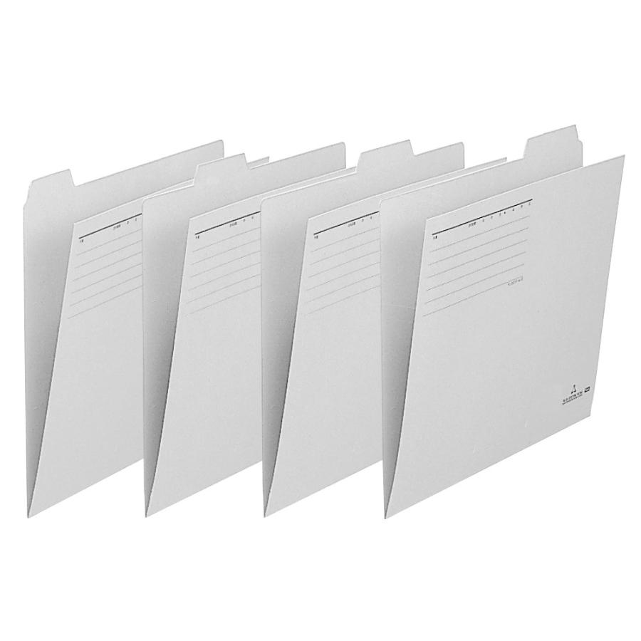 プラス(PLUS)個別フォルダー カットフォルダー マチなし 4山 A4-E グレー FL-064IF 87-239 | PLUS