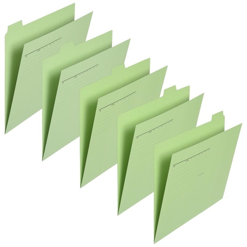 プラス(PLUS) カットフォルダー マチなし 5山 A4-E グリーン FL-065IF 　87-386 | PLUS