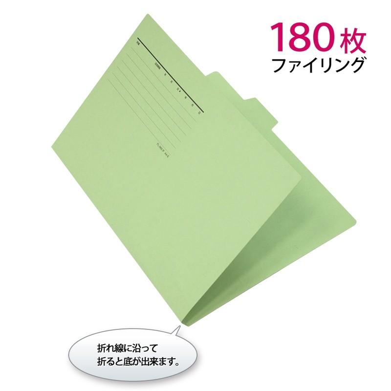 プラス(PLUS) カットフォルダー マチなし 5山 A4-E グリーン FL-065IF 　87-386 | PLUS | 03