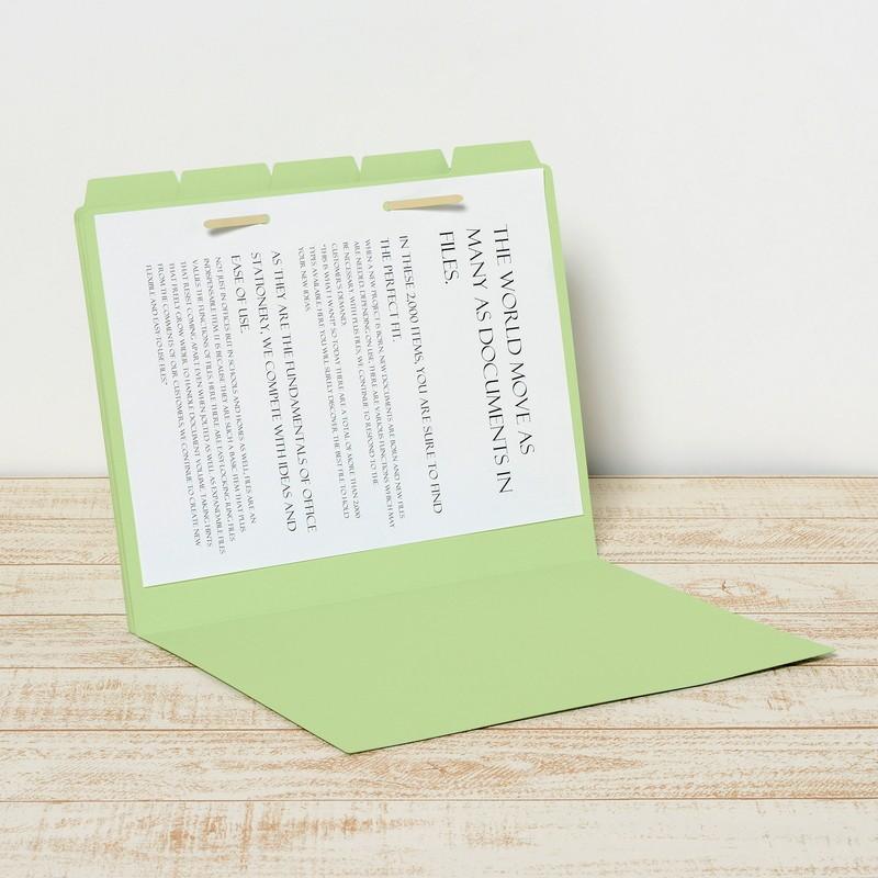 プラス(PLUS) カットフォルダー マチなし 5山 A4-E グリーン FL-065IF 　87-386 | PLUS | 08