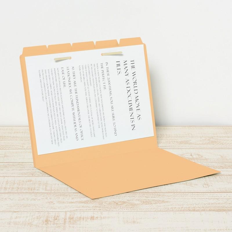 プラス(PLUS) カットフォルダー マチなし 5山 A4-E イエロー FL-065IF 　87-387 | PLUS | 08