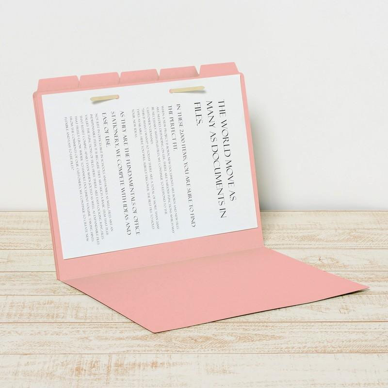 プラス(PLUS) カットフォルダー マチなし 5山 A4-E ピンク FL-065IF 　87-388 | PLUS | 08