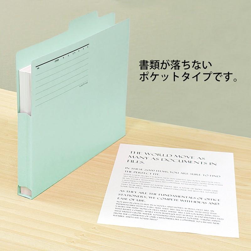 プラス(PLUS) 持ち出しフォルダー 古紙パルプ95％再生紙 A4-E ブルー 100個入 FL-061PF  87-135 | PLUS | 03