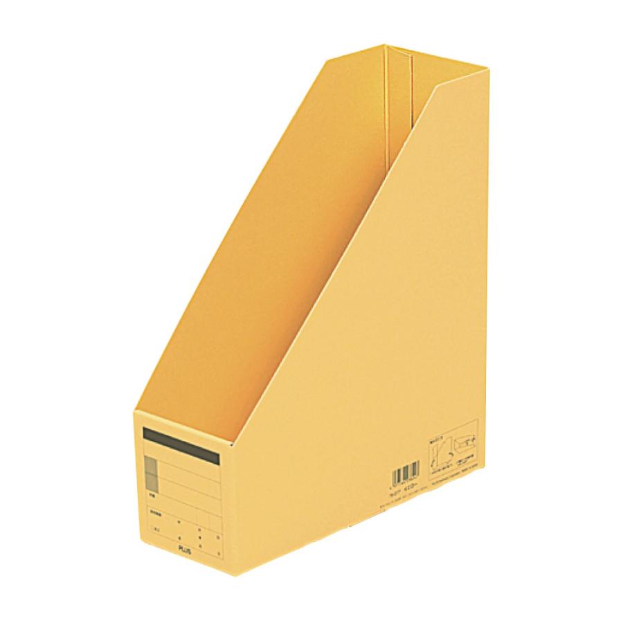 プラス(PLUS) ボックスファイル 古紙パルプ95％再生紙 A4-S イエロー FL-052BF 78-077 | PLUS