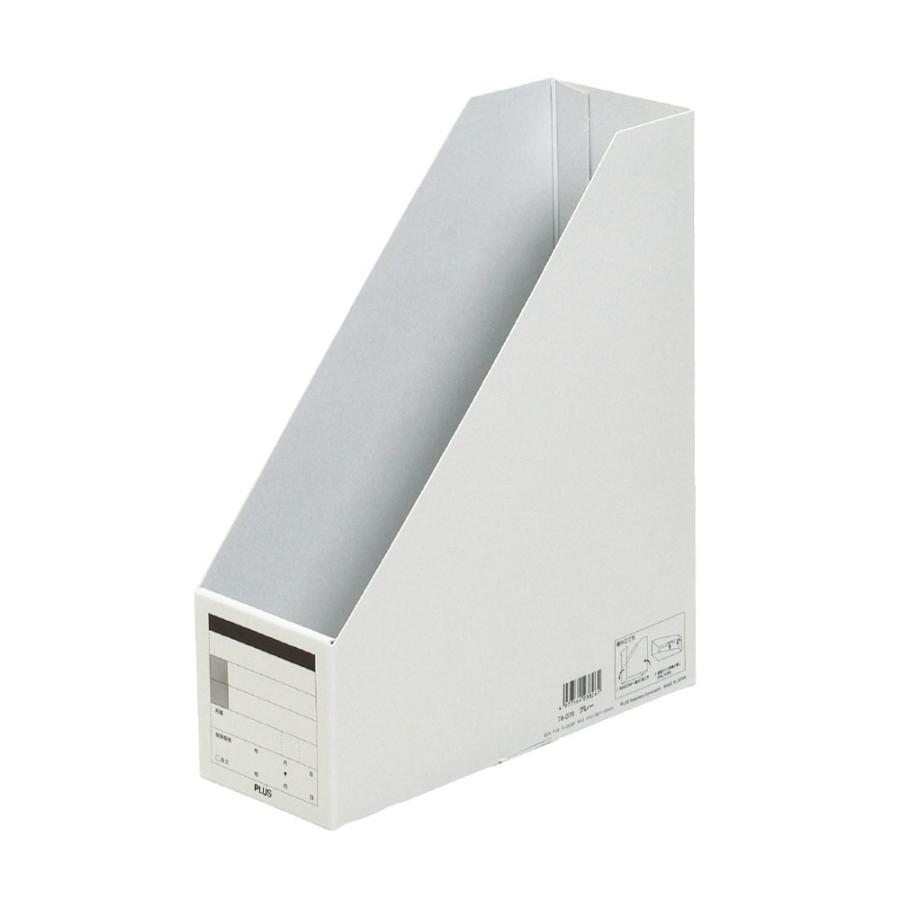 プラス(PLUS) ボックスファイル 古紙パルプ95％再生紙 A4-S グレー FL-052BF 78-079 | PLUS