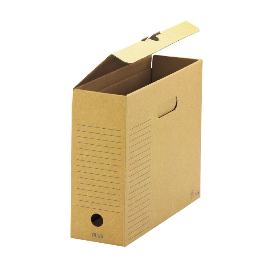 プラス(PLUS) ボックスファイル・フタ付 ＜再生紙段ボール製＞ A4-E 背幅100cm FL-081BF 78-090 | PLUS