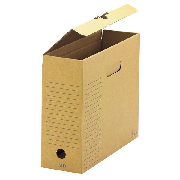 プラス(PLUS) ボックスファイル・フタ付 ＜再生紙段ボール製＞ A4-E 背幅100cm 5冊入　FL-081BF-5P　78-092 | PLUS