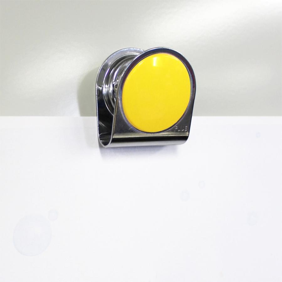 プラス(PLUS)マグネット カラーマグネットクリップ 大 イエロー 80-563 | PLUS | 01