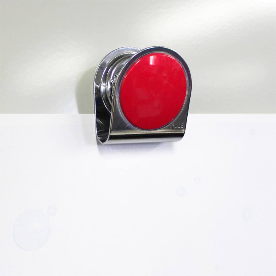 プラス(PLUS)マグネット カラーマグネットクリップ 大 レッド　80-564 | PLUS | 01