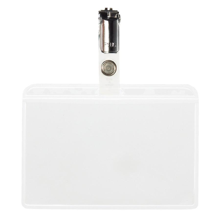 プラス(PLUS) 名札 ネームタッグ パスケース 金属クリップ 横型 CY-601YC 84-794 | PLUS