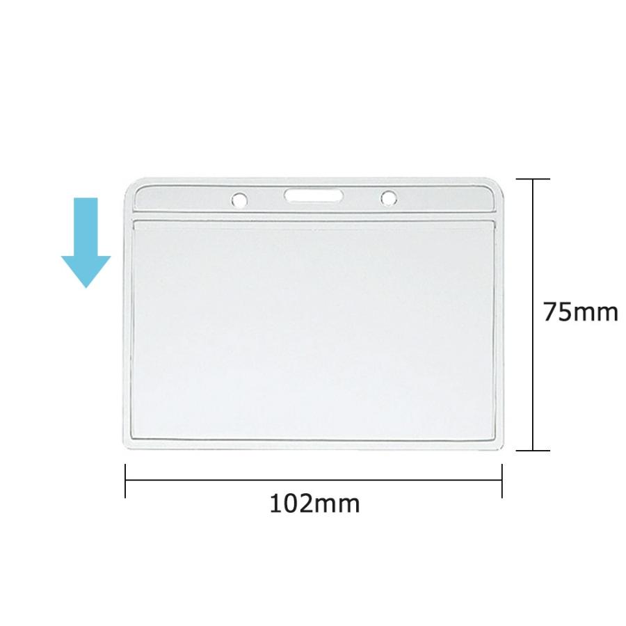 プラス(PLUS)名刺 ネームタッグ 替えケース 横型 金属クリップ 樹脂クリップ 吊り下げ 共用 CT-650Y 50個セット　84-716 | PLUS | 01