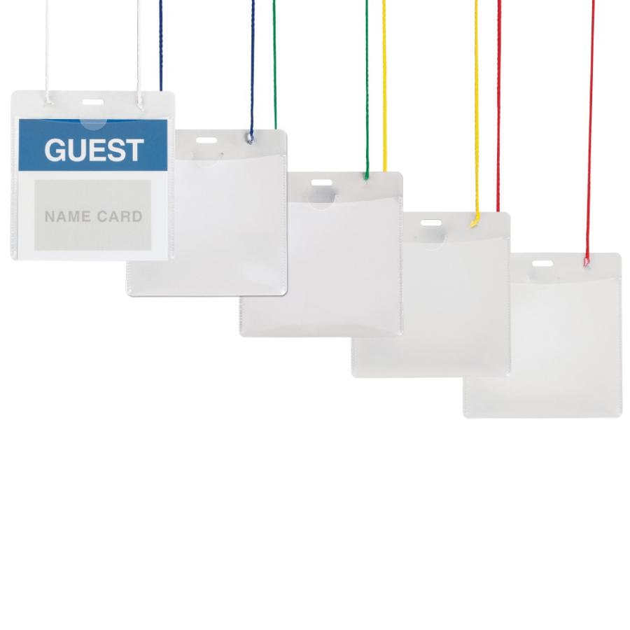 プラス(PLUS) 名札 ネームタッグ 吊り下げ式 イベント 展示会用 紐グリーン 50枚入 CT-E1　84-705 | PLUS | 02