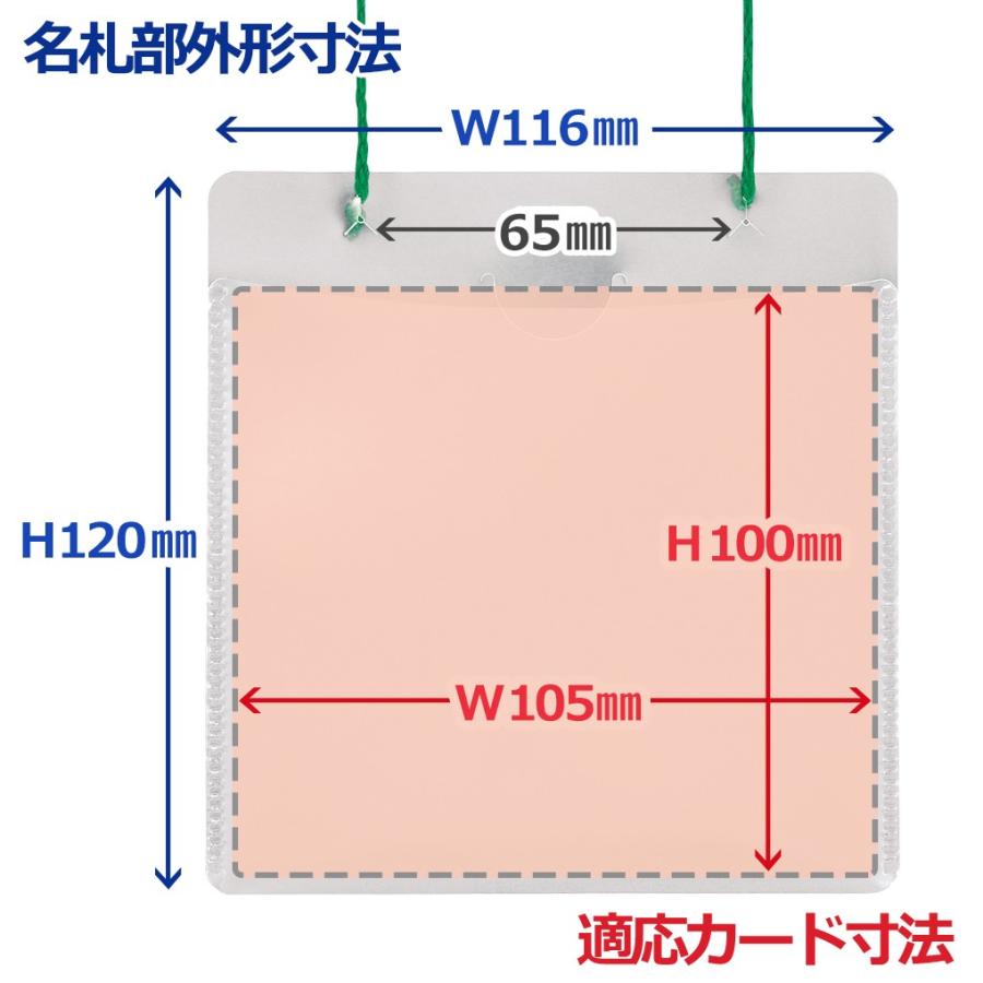 プラス(PLUS) 名札 ネームタッグ 吊り下げ式 イベント 展示会用 紐グリーン 50枚入 2箱セット　計100枚  CT-E1　84-705*2 | PLUS | 03