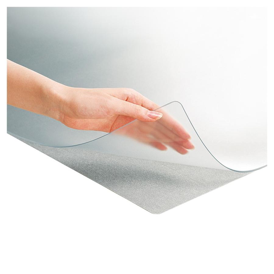 プラス(PLUS) デスクマット ななめカットデスクマット 塩ビ OAタイプ 下敷付 グレー DM-146MW 41-334 | PLUS
