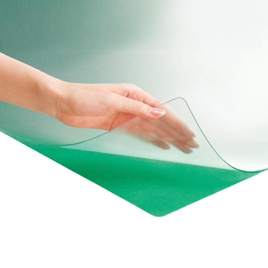 プラス(PLUS) デスクマット ななめカットデスクマット 塩ビ OAタイプ 下敷付 グリーン DM-126MW 41-339 | PLUS