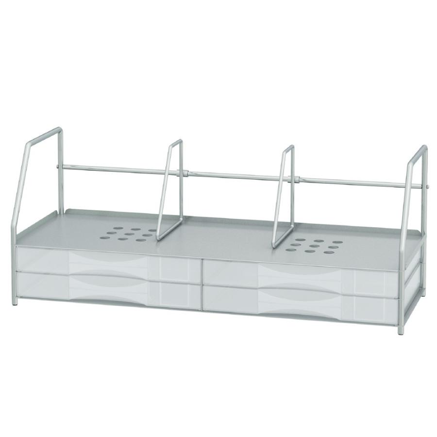 プラス(PLUS)ブックスタンド付レターケース LC-BSタイプ 2段W型 シルバー LC-222BS 16-072 | PLUS