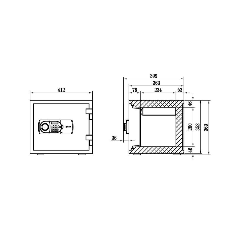 デジタルテンキー式耐火・耐水金庫 119EN88WR A4対応 HOME SAFE＜家庭用耐火金庫＞ 1時間耐火 容量19L ディプロマット・ジャパン |  | 02