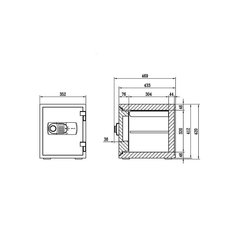 デジタルテンキー式耐火・耐水金庫 125EN88WR A4対応 HOME SAFE＜家庭用耐火金庫＞ 1時間耐火 容量25L ディプロマット・ジャパン |  | 02