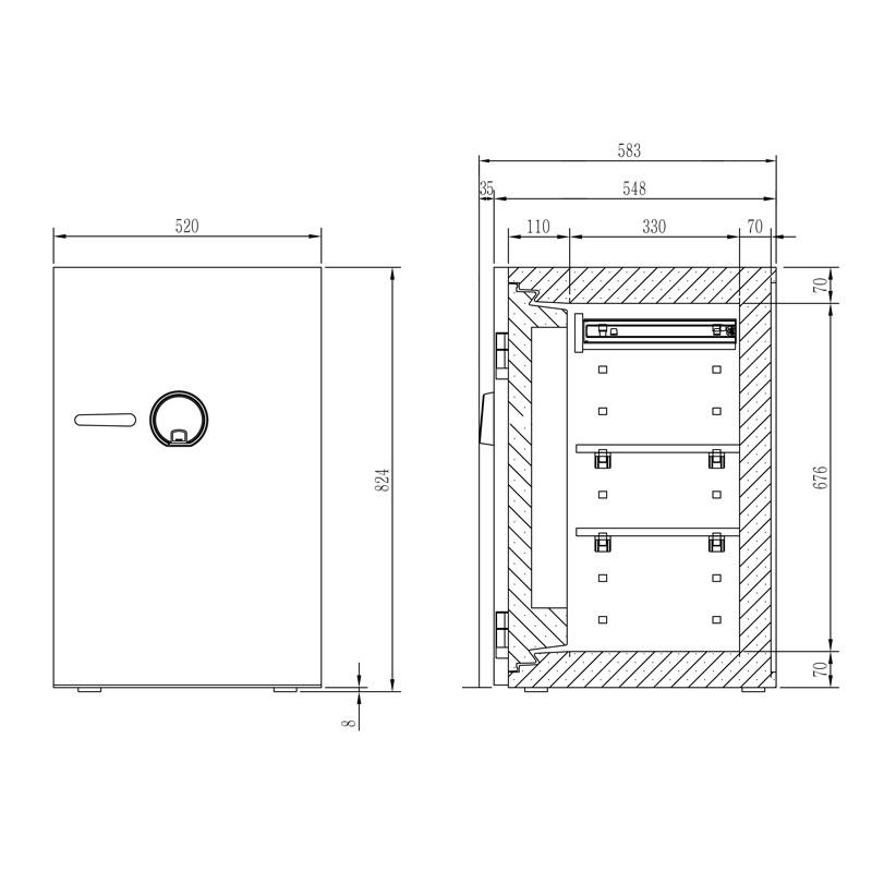 DBAUMプレミアムセーフ DBAUM800 A4対応 HOME SAFE＜家庭用耐火金庫＞ 90分耐火 容量84L タッチスクリーン＆指紋認証式ロック　ディプロマット・ジャパン |  | 02