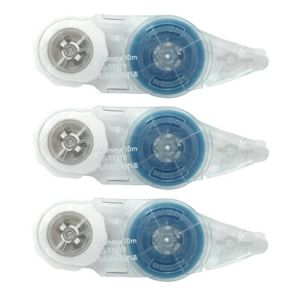 プラス(PLUS）テープのり norino pod（ノリノ・ポッド）つめ替え用テープ「しっかり貼れる」3個パック TG-1121R-3 クリア 8.4mm 38-911 | PLUS