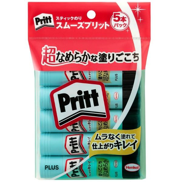 プラス(PLUS) スティックのり Pritt（プリット） スムーズプリット レギュラー 10g 5本パック NS-721-5P セリースパック入り 29-716 | PLUS