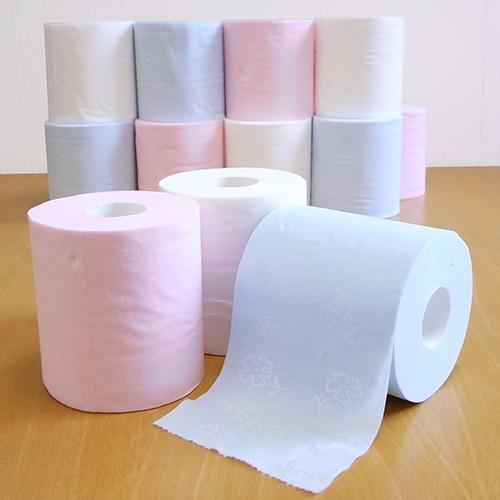 トイレットペーパー 国産高級トイレットロール ハヤシの花 30ロール入り 30m ダブル アソート ホワイト ピンク ブルー ハヤシ商事 | 